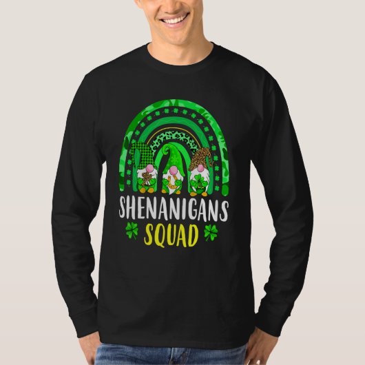 Shenanigans Squad Irish Gnomes Rainbow St Patrick' T-shirt (Voorkant)
