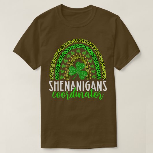 Shenanigans Squad Irish Leopard Rainbow St Patrick T-shirt (Design voorkant)