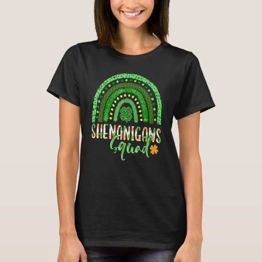 Shenanigans Squad Irish Rainbow Funny Saint Patric T-shirt (Voorkant)