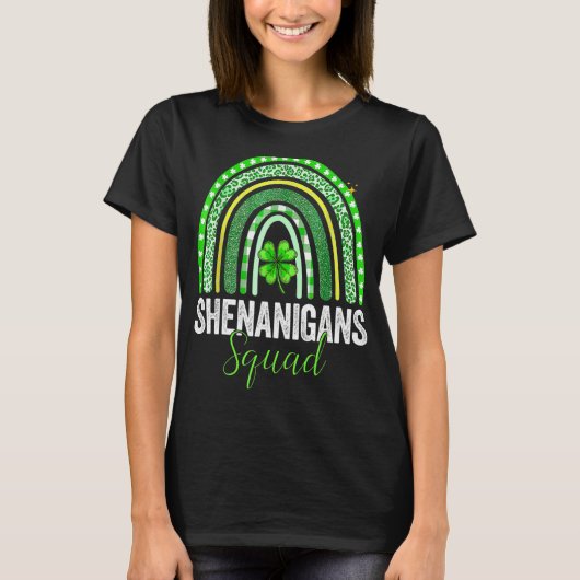 Shenanigans Squad Irish Rainbow Happy St Patrick's T-shirt (Voorkant)