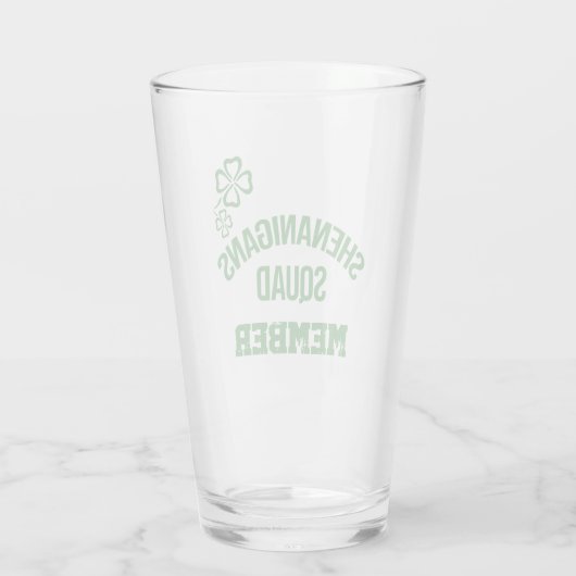 Shenanigans Squad Lid Beer Glas (Achterkant)