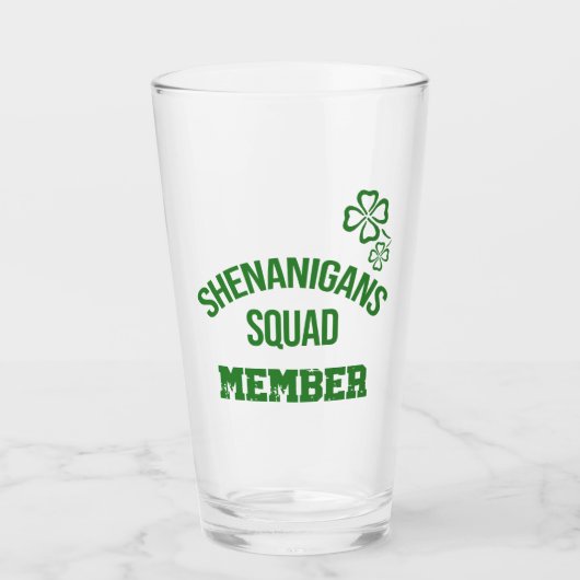 Shenanigans Squad Lid Beer Glas (Voorkant)