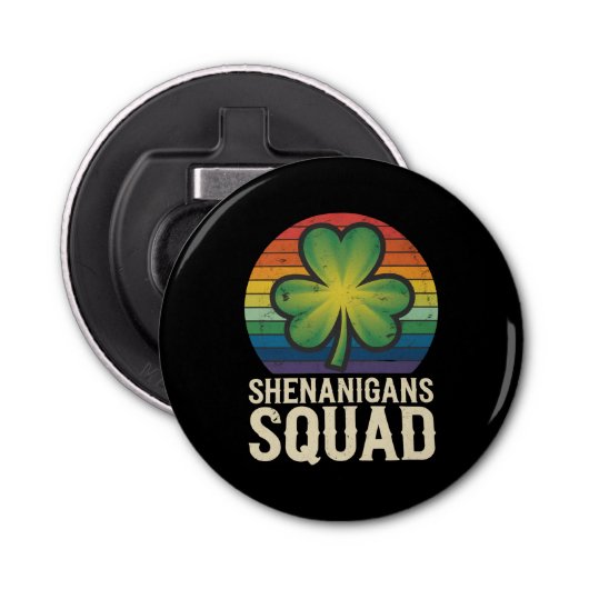 Shenanigans Squad Matching St Patricks Day Group Button Flesopener (Voorkant)
