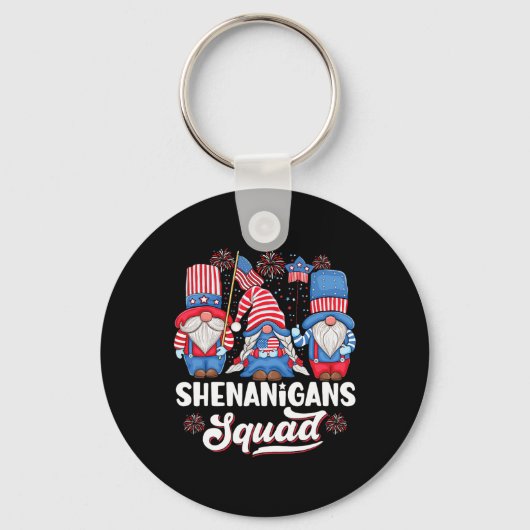 Shenanigans Squad Onafhankelijkheidsdag 4 juli Sleutelhanger (Voorkant)