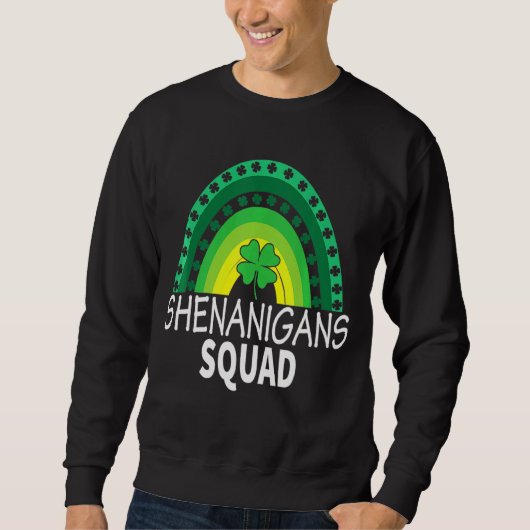 Shenanigans Squad Rainbow Shamrock St Patrick's Da Trui (Voorkant)