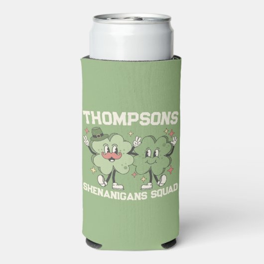Shenanigans Squad Retro Custom St. Patrick's Day Seltzer Blikjeskoeler (Seltzer Achterkant)