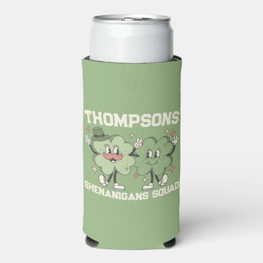 Shenanigans Squad Retro Custom St. Patrick's Day Seltzer Blikjeskoeler (Seltzer Voorkant)