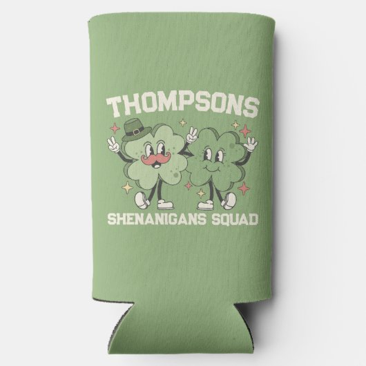 Shenanigans Squad Retro Custom St. Patrick's Day Seltzer Blikjeskoeler (Achterkant)