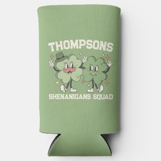 Shenanigans Squad Retro Custom St. Patrick's Day Seltzer Blikjeskoeler (Voorkant)