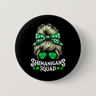 Shenanigans Squad rommelige knot St. Patricksdag  Ronde Button 5,7 Cm