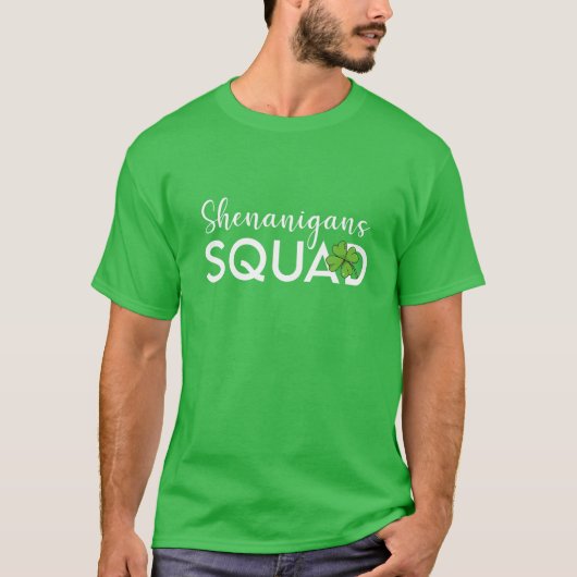 Shenanigans Squad Saint Patricks Day Lucky Shamroc T-shirt (Voorkant)