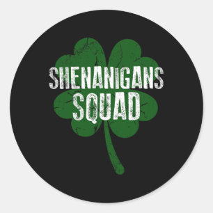Shenanigans Squad Saint Patricks Day Ronde Sticker