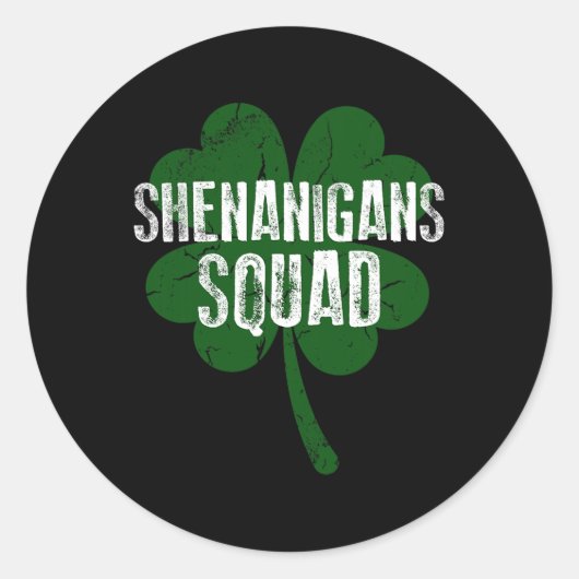 Shenanigans Squad Saint Patricks Day Ronde Sticker (Voorkant)