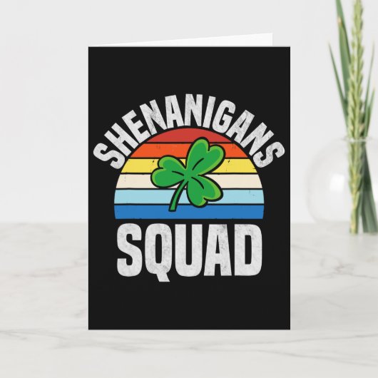 Shenanigans Squad Shamrocks Iers Funny St Patrick Kaart (Voorkant)