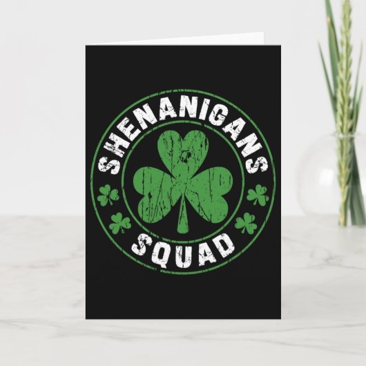 Shenanigans Squad Shamrocks Iers Grappig St Patric Kaart (Voorkant)