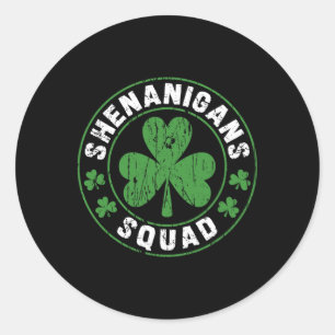 Shenanigans Squad Shamrocks Iers Grappig St Patric Ronde Sticker