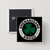 Shenanigans Squad St. Patrick's Dag Klaver Vierkante Button 5,1 Cm (Voorkant /achterkant)
