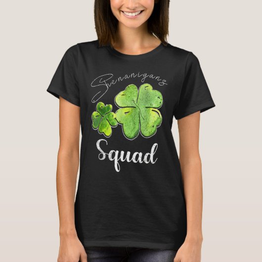 Shenanigans Squad St. Patrick's Dag Klavertje C T-shirt (Voorkant)