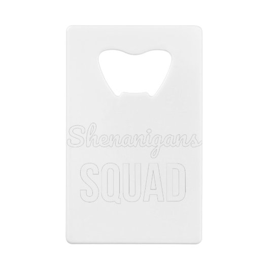 Shenanigans Squad St Patrick's Day Creditkaart Flessenopener (Achterkant)