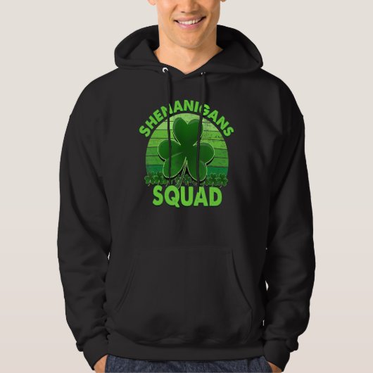 Shenanigans Squad St Patricks Day Funny Matching V Hoodie (Voorkant)
