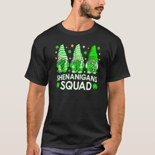 Shenanigans Squad St Patrick's Day Gnomes Gnomies  T-shirt (Voorkant)