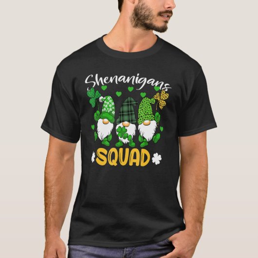 Shenanigans Squad St Patricks Day Gnomes Green Pro T-shirt (Voorkant)