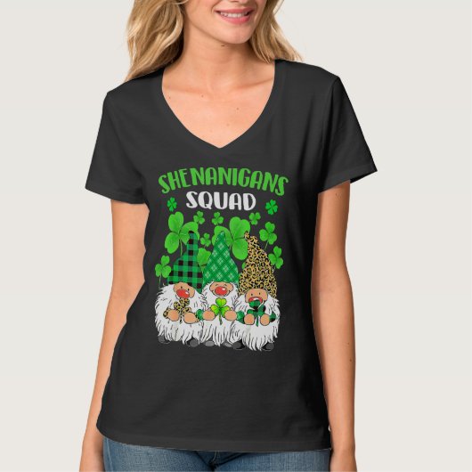 Shenanigans Squad St Patricks Day Gnomes Green Pro T-shirt (Voorkant)