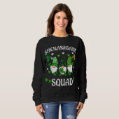 Shenanigans Squad St Patricks Day Gnomes Green Pro Trui (Voorkant volledig)