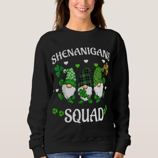 Shenanigans Squad St Patricks Day Gnomes Green Pro Trui (Voorkant)