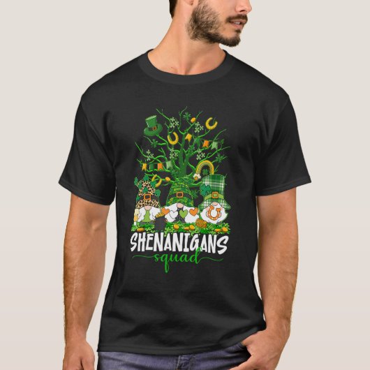 Shenanigans Squad St Patricks Day Gnomes Green Tre T-shirt (Voorkant)