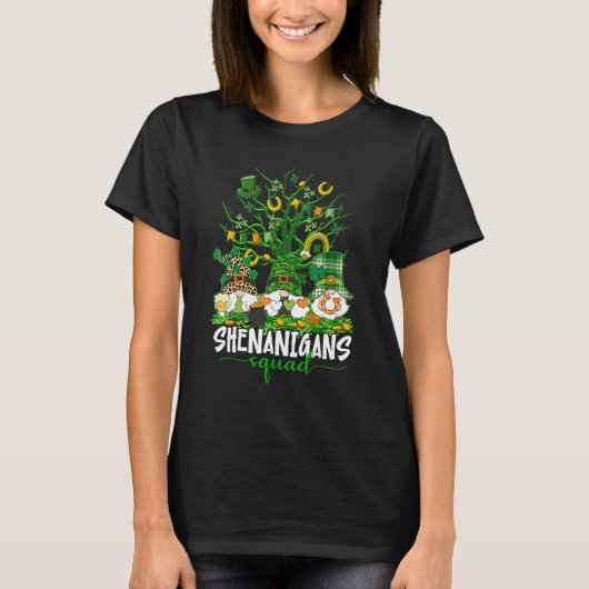 Shenanigans Squad St Patricks Day Gnomes Green Tre T-shirt (Voorkant)