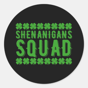 Shenanigans Squad St Patricks Day Gnomes Irish Ronde Sticker