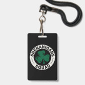 Shenanigans Squad St Patrick's Day Klaver Badge (Voorzijde met lanyard)