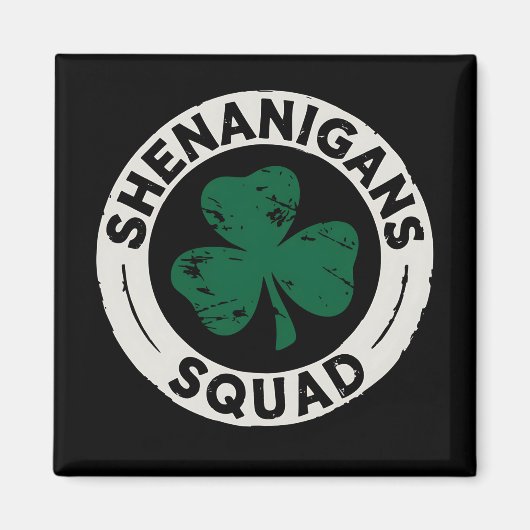Shenanigans Squad St Patrick's Day Klaver Magneet (Voorkant)