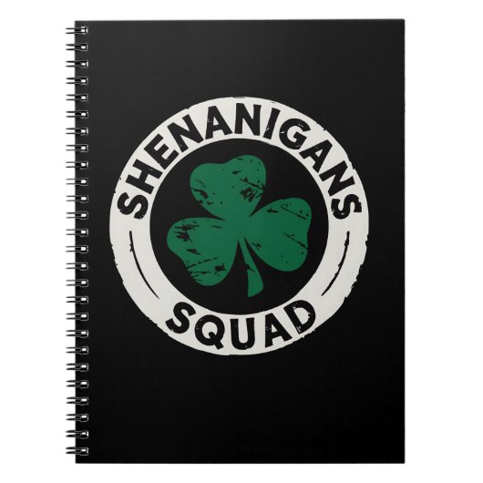 Shenanigans Squad St Patrick's Day Klaver Notitieboek (Voorkant)