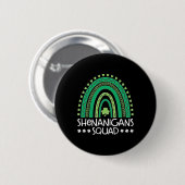 Shenanigans Squad St Patrick's Day Rainbow Shamroc Ronde Button 5,7 Cm (Voorkant /achterkant)