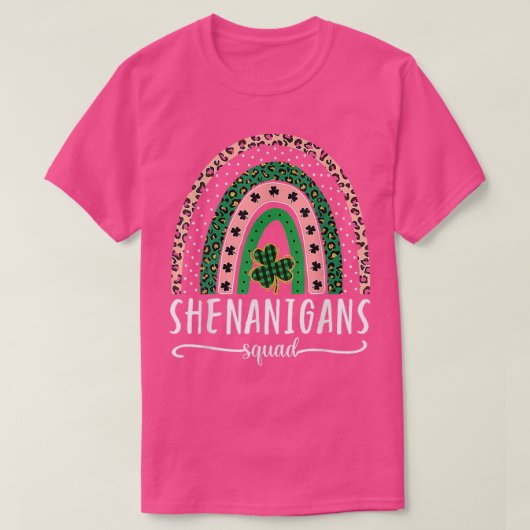 Shenanigans Squad St Patrick's Day Rainbow Shamroc T-shirt (Design voorkant)