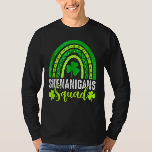 Shenanigans Squad St Patrick's Day Rainbow Shamroc T-shirt (Voorkant)
