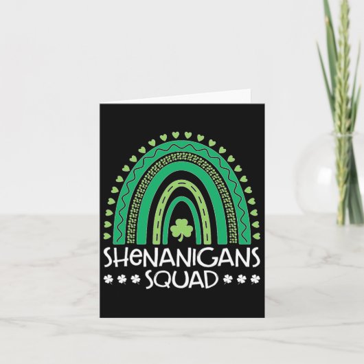 Shenanigans Squad St Patrick's Day Regenboog Shamr Kaart (Voorkant)