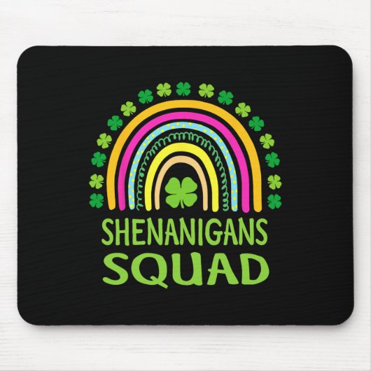 Shenanigans Squad St Patrick's Day Regenboog Shamr Muismat (Voorkant)
