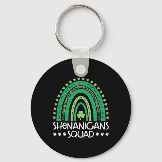 Shenanigans Squad St Patrick's Day Regenboog Shamr Sleutelhanger (Voorkant)