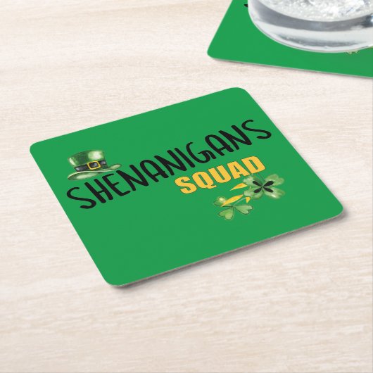 Shenanigans Squad, St. Patrick's Day Team Kartonnen Onderzetters (Schuin)