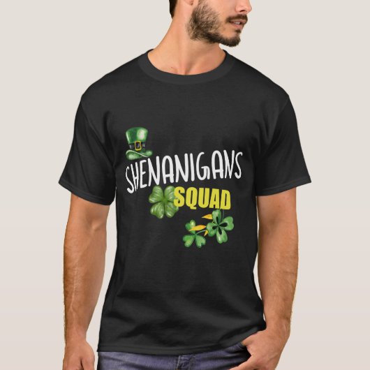Shenanigans Squad, St. Patricks Day Team, Shamrock T-shirt (Voorkant)