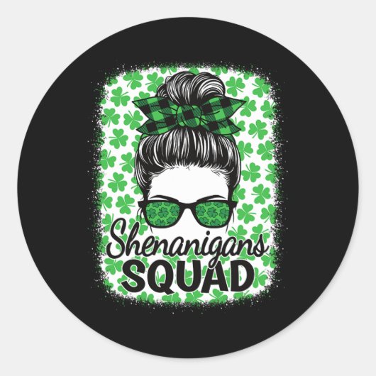 Shenanigans Squad St. Patrick's Day Vrouwen Meisje Ronde Sticker (Voorkant)