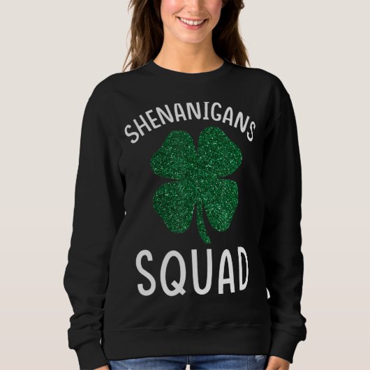 Shenanigans Squad Teacher Shamrock St Patrick S Da Trui (Voorkant)