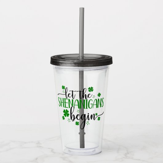 Shenanigans St Patricks Day Drink Acryl Drinkbeker (Voorkant)
