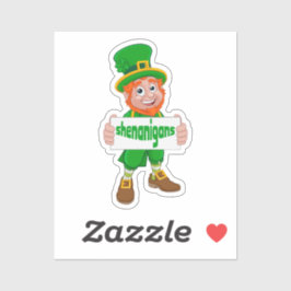 Shenanigans St. Patrick's Day Leprechaun St Pattys Sticker