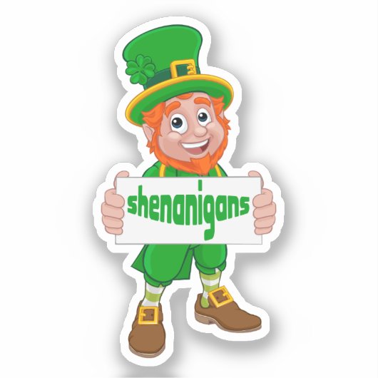 Shenanigans St. Patrick's Day Leprechaun St Pattys Sticker (Voorkant)