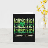 Shenanigans Supervisor Funny St Patricks Day Shamr Kaart (Gele Bloem)