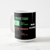 Shenanigans Vandaag Hersteldus Morgen Grappig Koffiemok (Voorkant links)